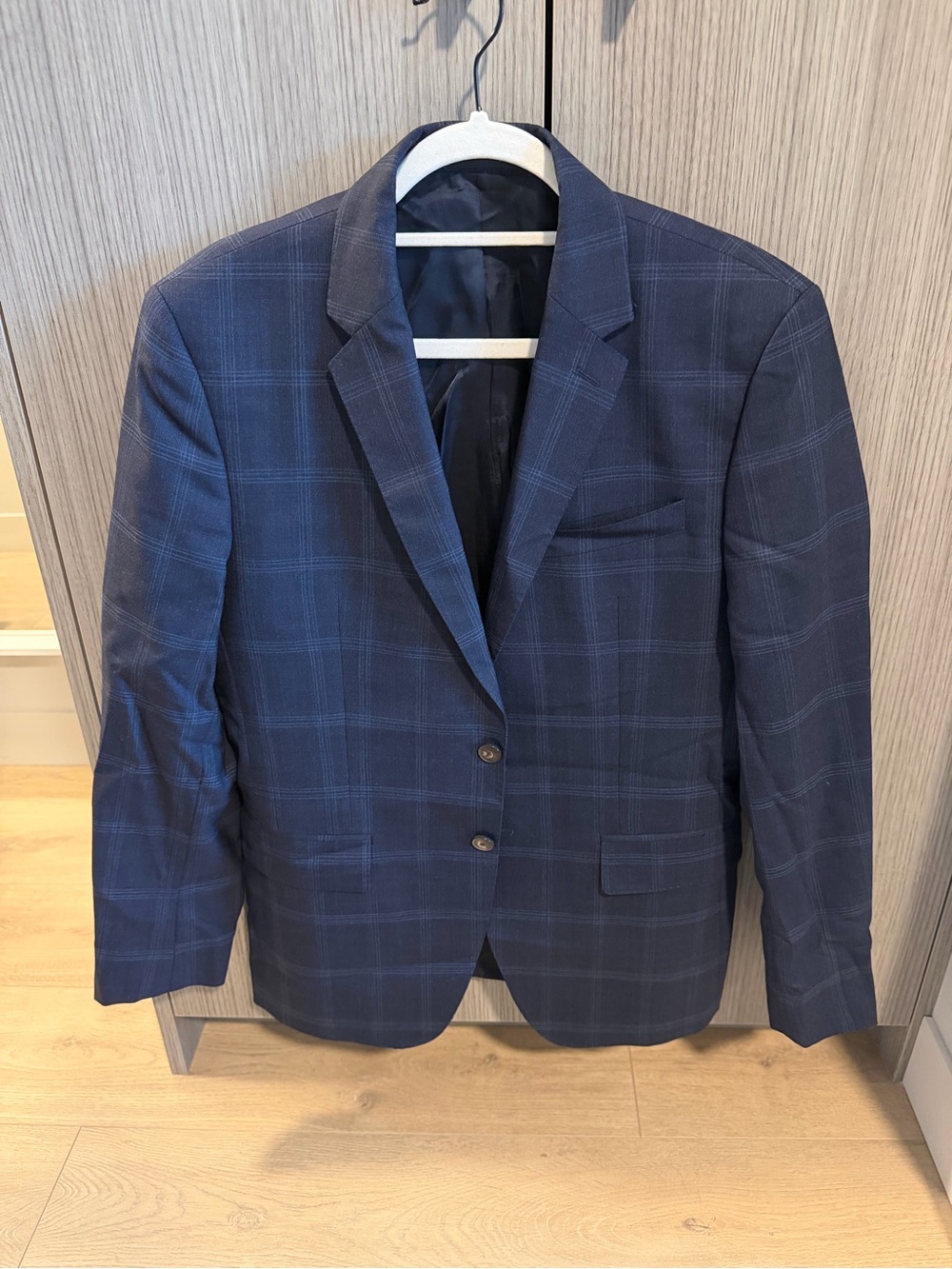 Reiss Men's Navy Windowpane Sport Coat